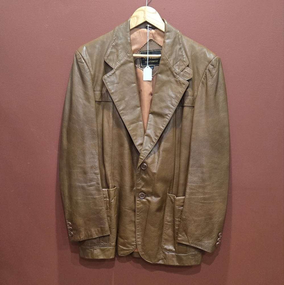 Vintage leather blazer jacket by Andhurst